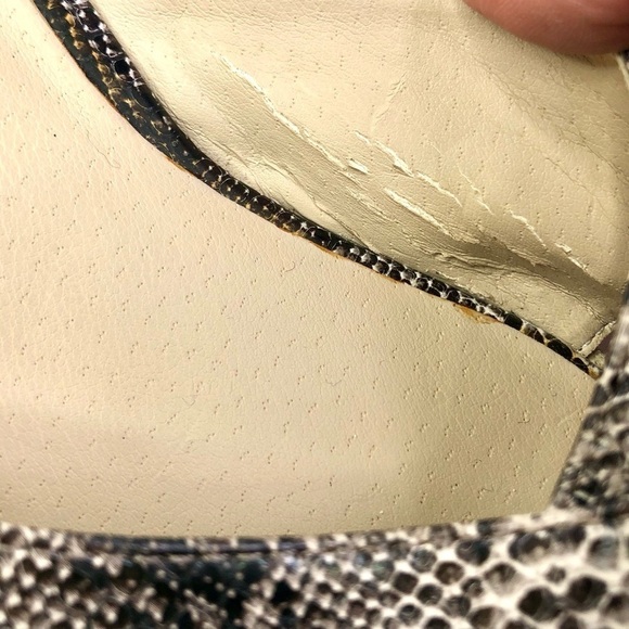 Kelsi Dagger wedge espedrilles slides snakeskin open toe 9 - Picture 12 of 13